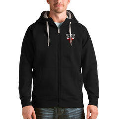 Black Chicago Bulls Antigua Logo Victory Full-Zip Hoodie | NBA