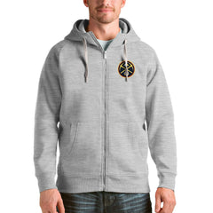 Heathered Gray Denver Nuggets Antigua Logo Victory Full-Zip Hoodie sale | NBA