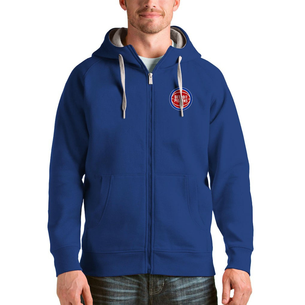 Royal Detroit Pistons Antigua Logo Victory Full-Zip Hoodie sale | NBA