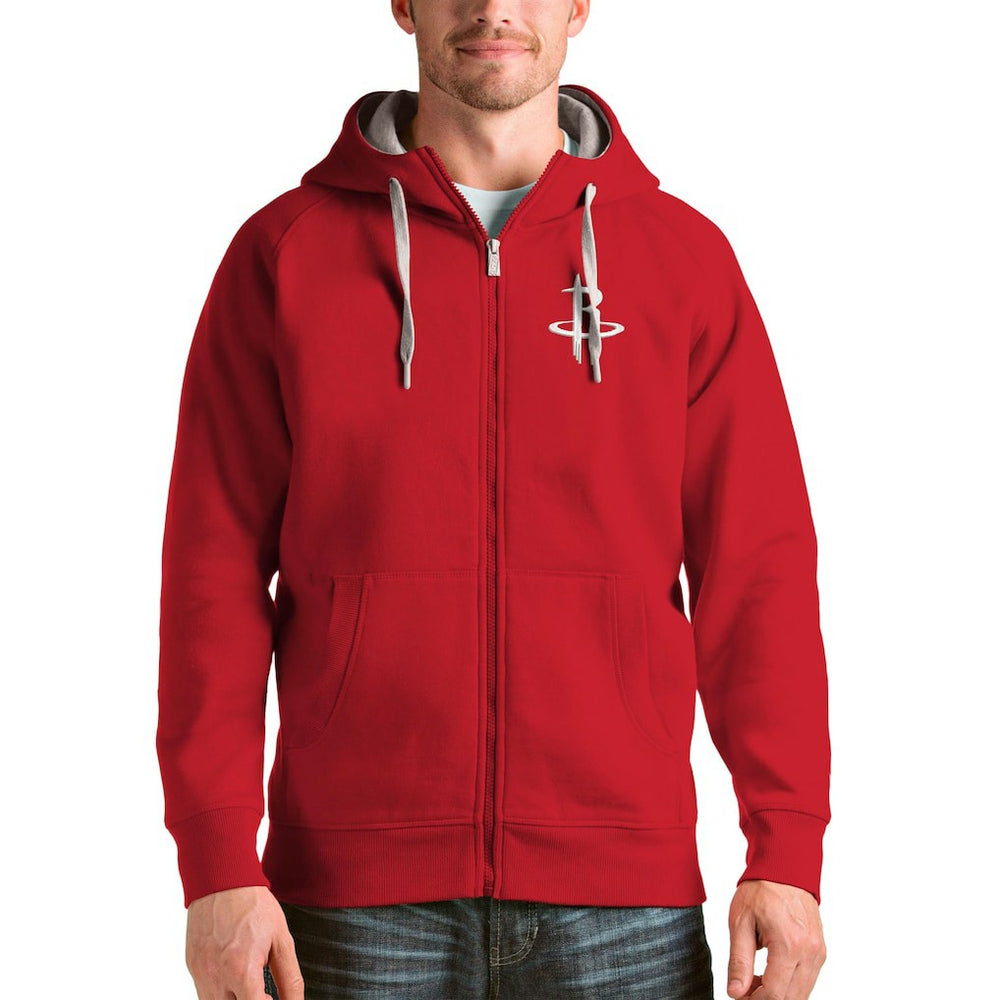 Red Houston Rockets Antigua Logo Victory Full-Zip Hoodie sale | NBA