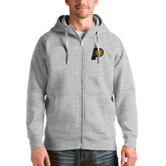 Heathered Gray Indiana Pacers Antigua Logo Victory Full-Zip Hoodie | NBA