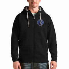 Black Minnesota Timberwolves Antigua Logo Victory Full-Zip Hoodie | NBA