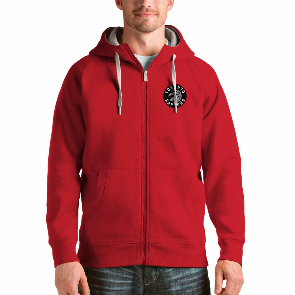 Red Toronto Raptors Antigua Logo Victory Full-Zip Hoodie | NBA