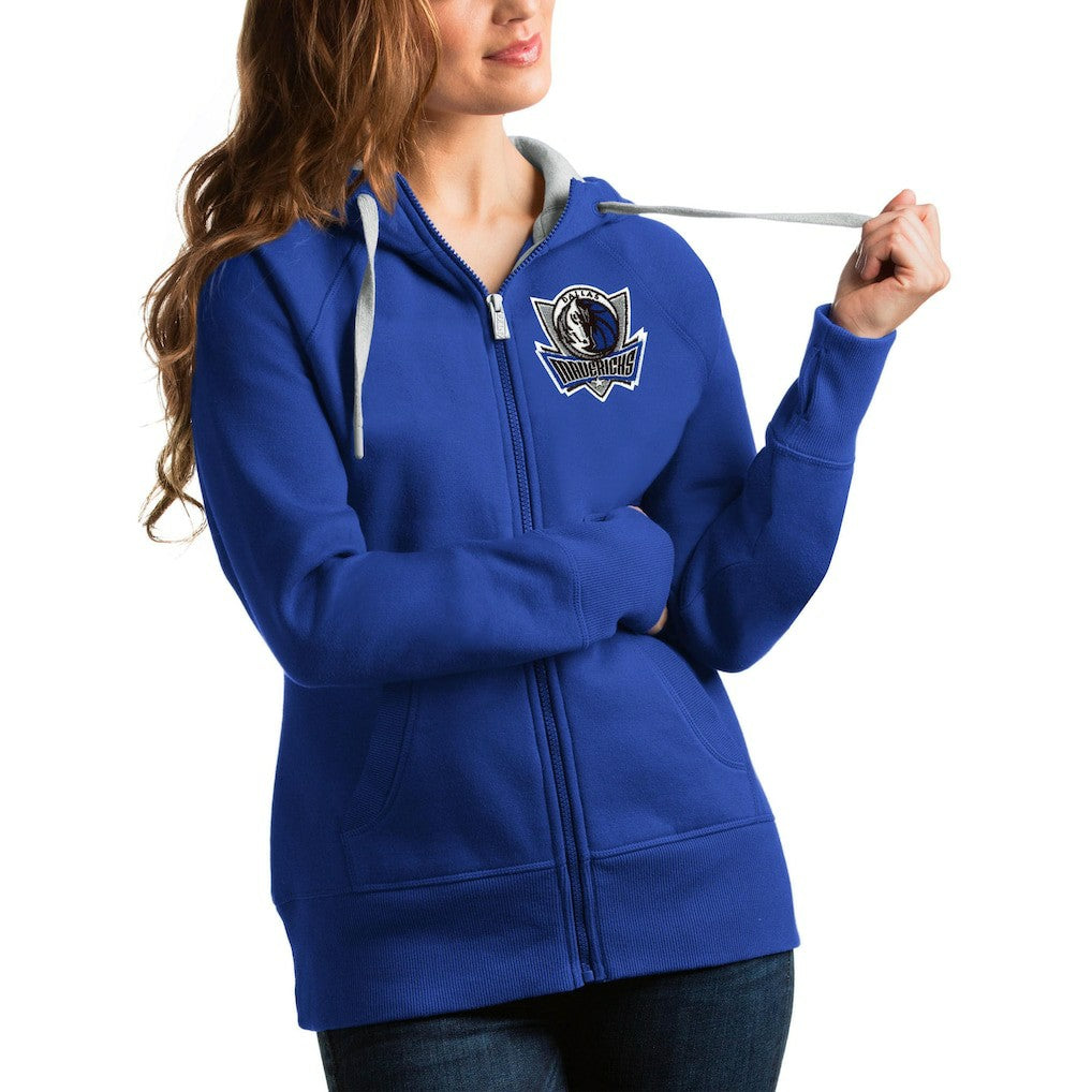 Royal Dallas Mavericks Antigua Women's Victory Full-Zip Hoodie sale | NBA
