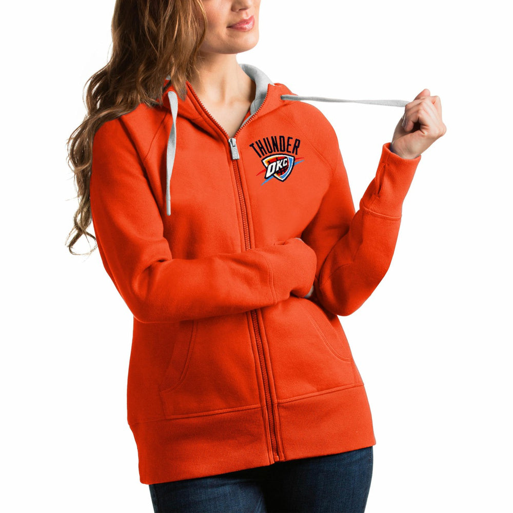 Orange Oklahoma City Thunder Antigua Women's Victory Full-Zip Hoodie | NBA