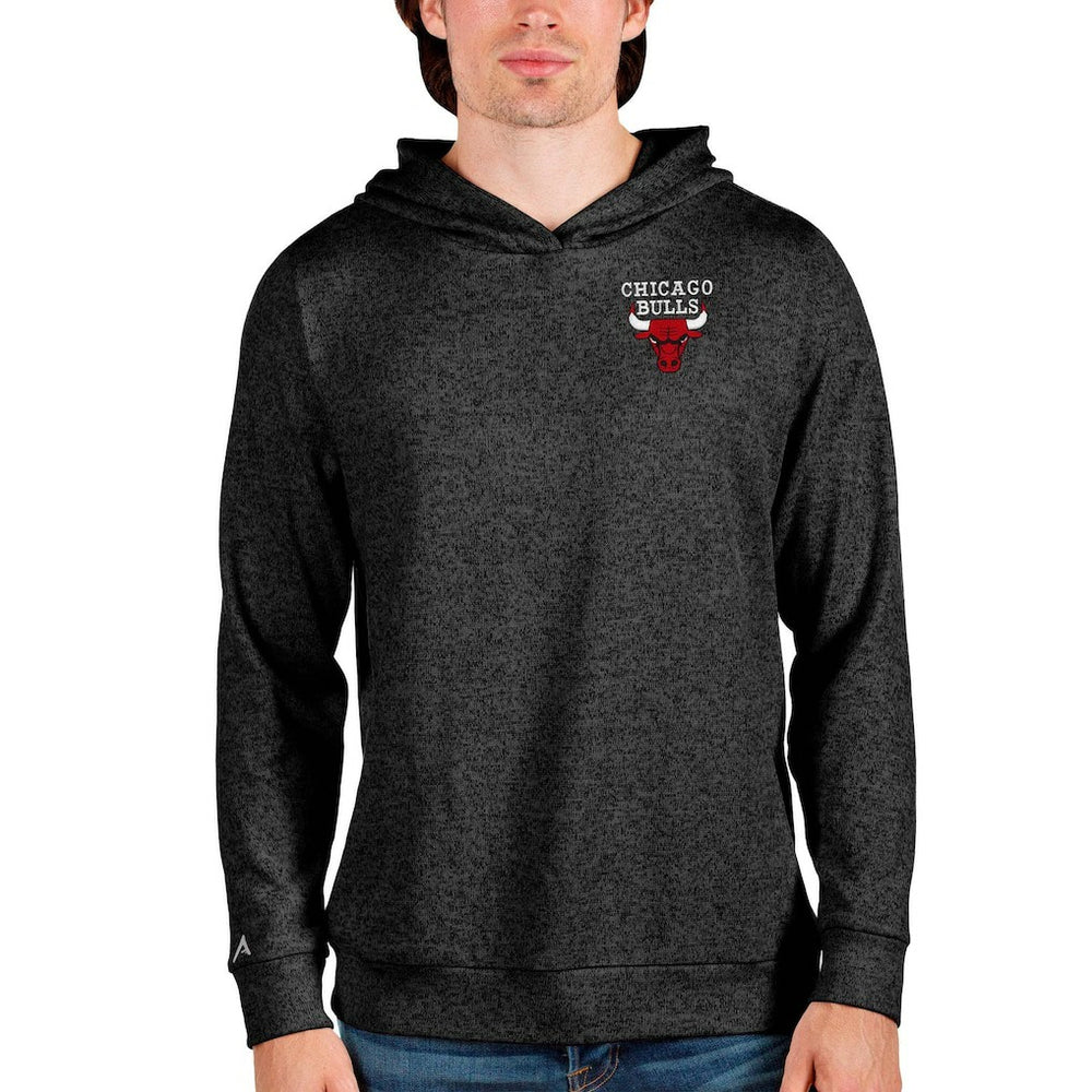 Heathered Black Chicago Bulls Antigua Absolute Pullover Hoodie | NBA