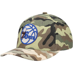 Camo Philadelphia 76ers Woodland Desert Snapback Hat | NBA