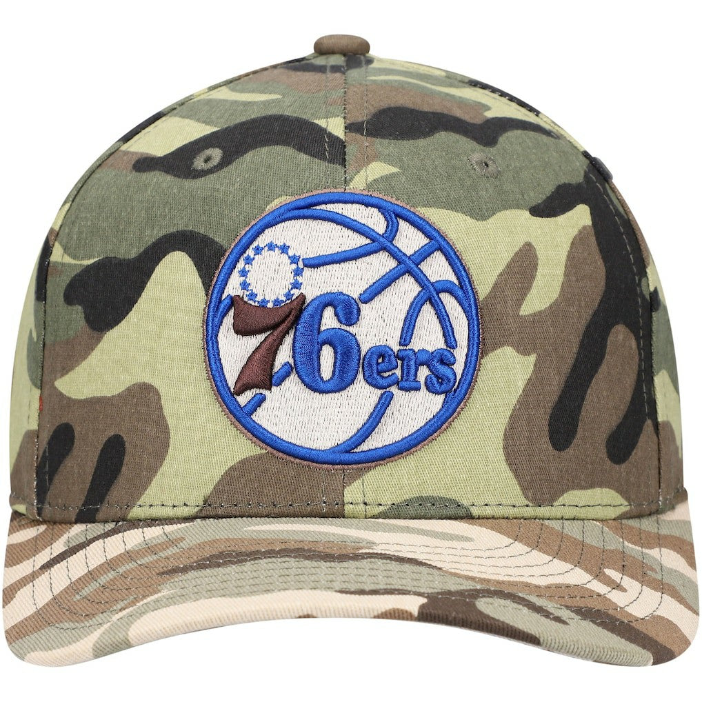 Camo Philadelphia 76ers Woodland Desert Snapback Hat | NBA
