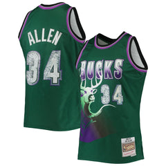 Green Ray Allen Milwaukee Bucks 1996/97 Hardwood Classics NBA 75th Anniversary Diamond Swingman Jersey | NBA