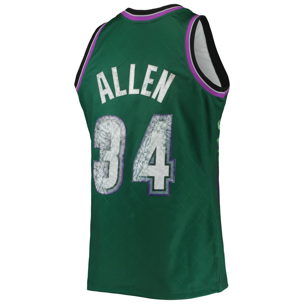 Green Ray Allen Milwaukee Bucks 1996/97 Hardwood Classics NBA 75th Anniversary Diamond Swingman Jersey | NBA