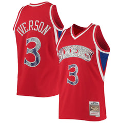 Red Allen Iverson Philadelphia 76ers 1996/97 Hardwood Classics NBA 75th Anniversary Diamond Swingman Jersey | NBA
