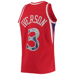 Red Allen Iverson Philadelphia 76ers 1996/97 Hardwood Classics NBA 75th Anniversary Diamond Swingman Jersey | NBA