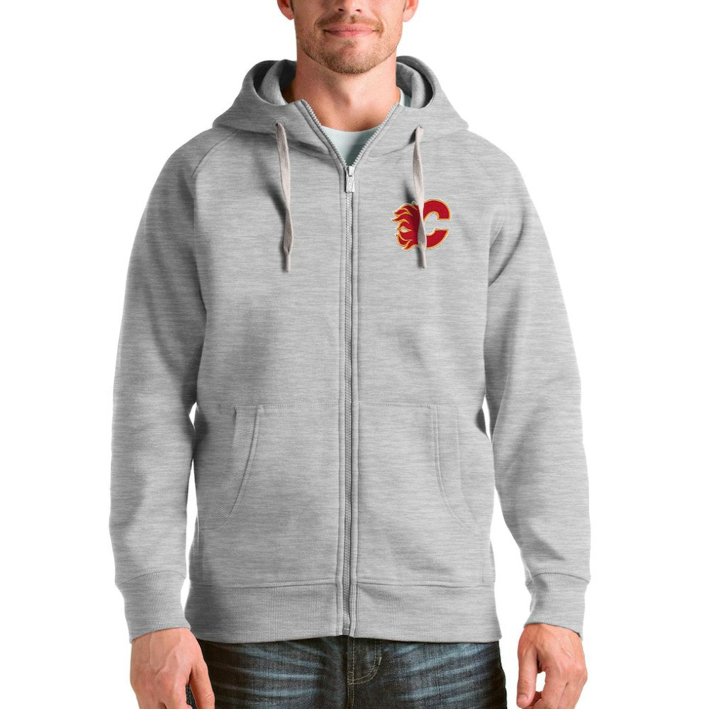 Calgary Flames Antigua Logo Victory Full-Zip Hoodie -  NHL Hoodies