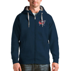 Columbus Blue Jackets Antigua Logo Victory Full-Zip Hoodie -  NHL Hoodies