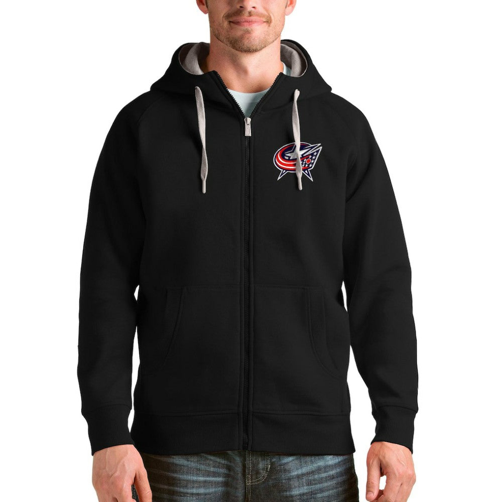 Columbus Blue Jackets Antigua Logo Victory Full-Zip Hoodie -  NHL Hoodies