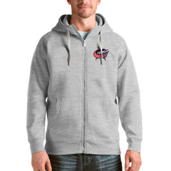 Columbus Blue Jackets Antigua Logo Victory Full-Zip Hoodie -  NHL Hoodies