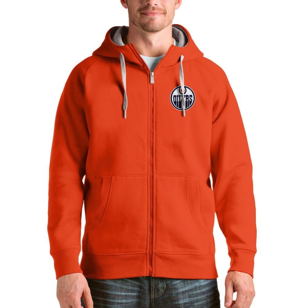 Edmonton Oilers Antigua Logo Victory Full-Zip Hoodie -  NHL Hoodies