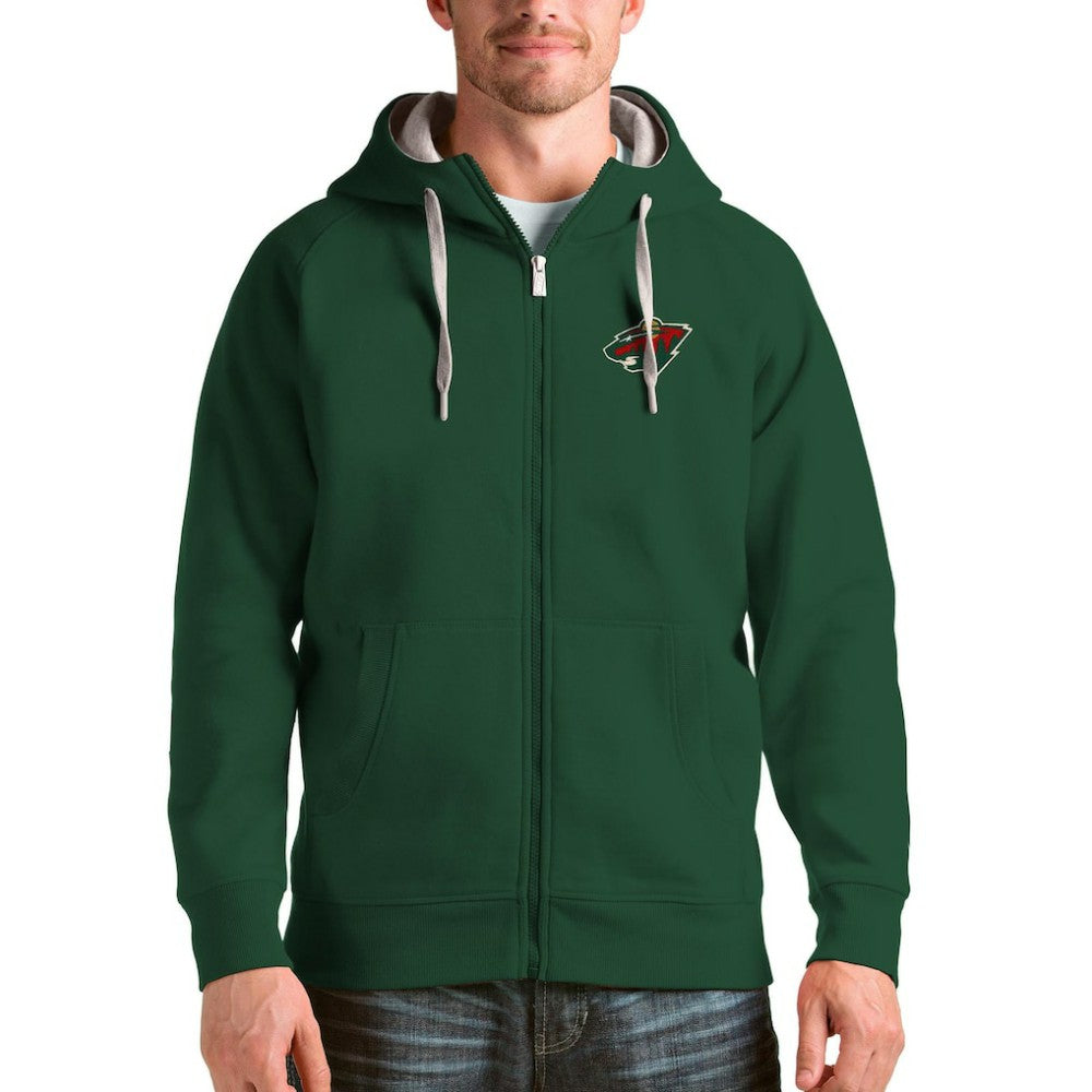Minnesota Wild Antigua Logo Victory Full-Zip Hoodie -  NHL Hoodies