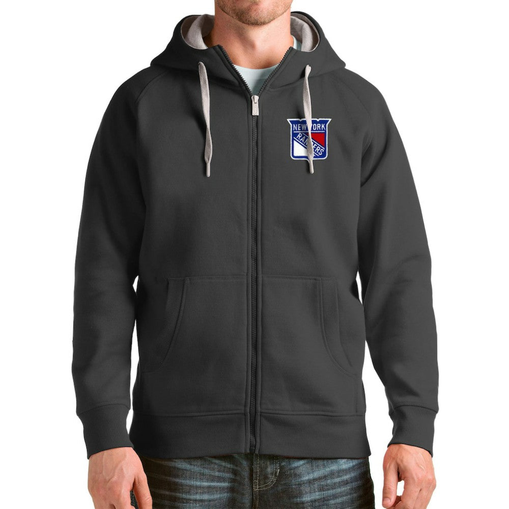New York Rangers Antigua Logo Victory Full-Zip Hoodie -  NHL Hoodies