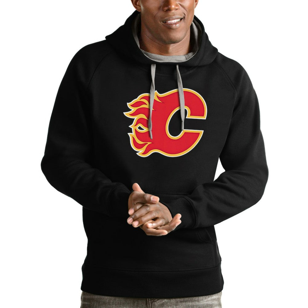 Calgary Flames Antigua Logo Victory Pullover Hoodie -  NHL Hoodies