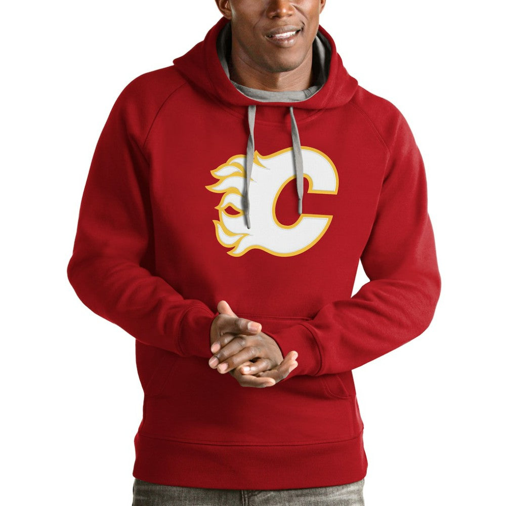 Calgary Flames Antigua Logo Victory Pullover Hoodie -  NHL Hoodies