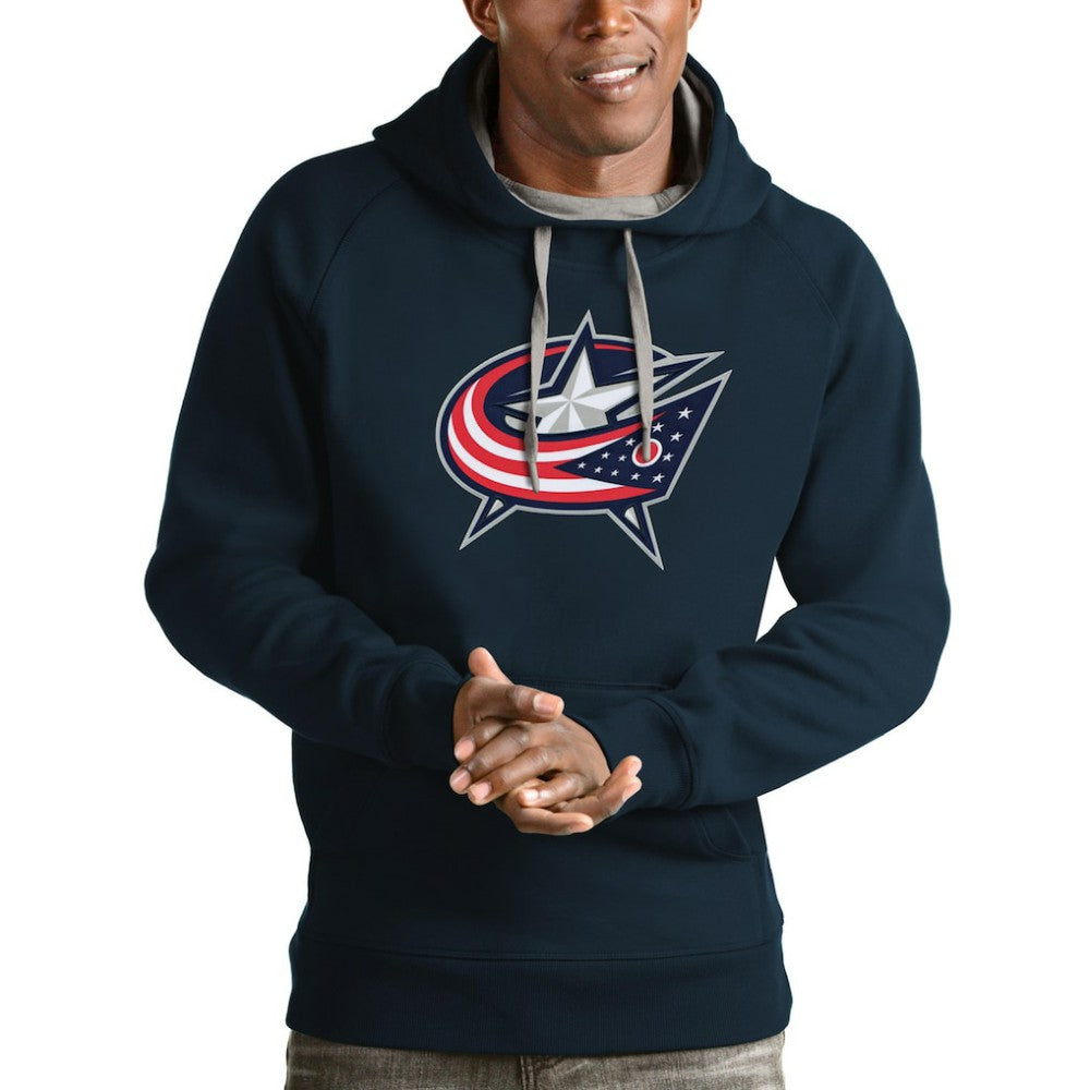Columbus Blue Jackets Antigua Logo Victory Pullover Hoodie -  NHL Hoodies