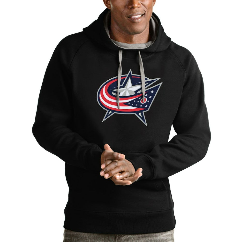 Columbus Blue Jackets Antigua Logo Victory Pullover Hoodie -  NHL Hoodies