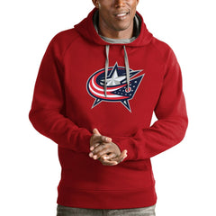 Columbus Blue Jackets Antigua Logo Victory Pullover Hoodie -  NHL Hoodies