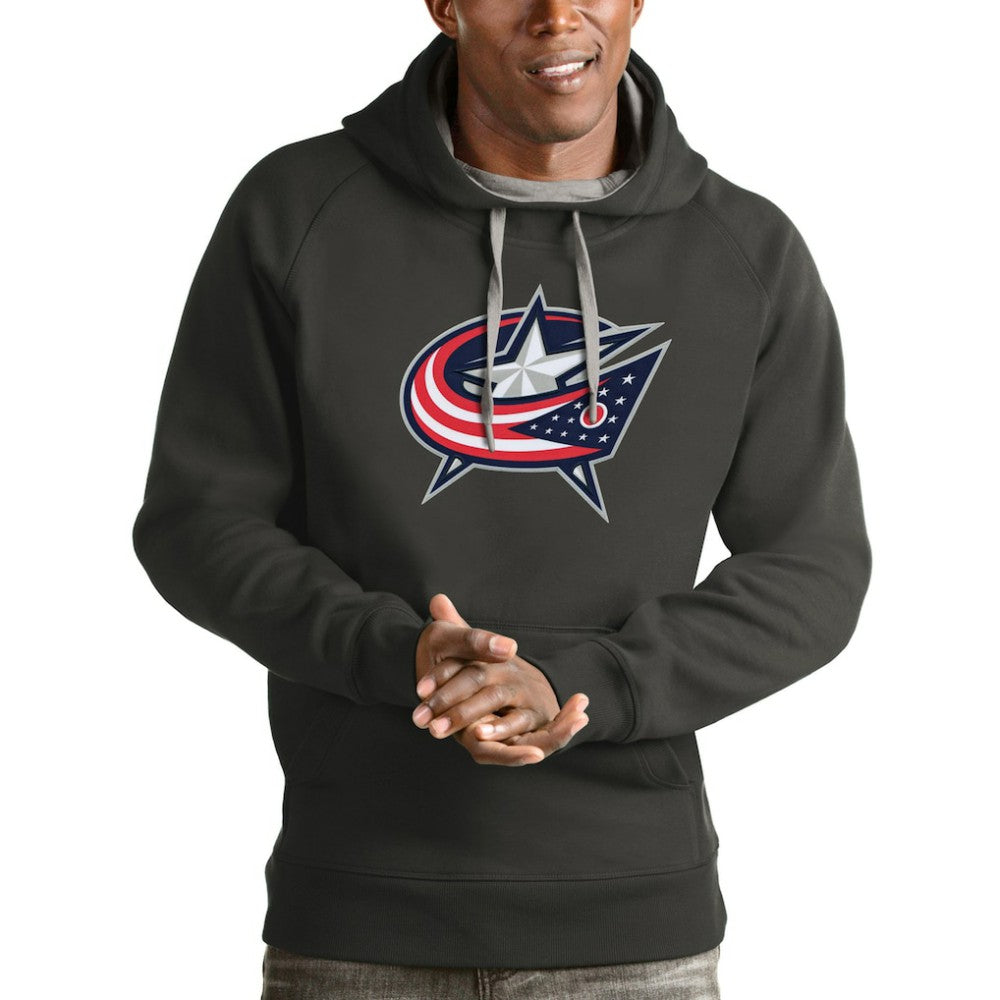 Columbus Blue Jackets Antigua Logo Victory Pullover Hoodie -  NHL Hoodies