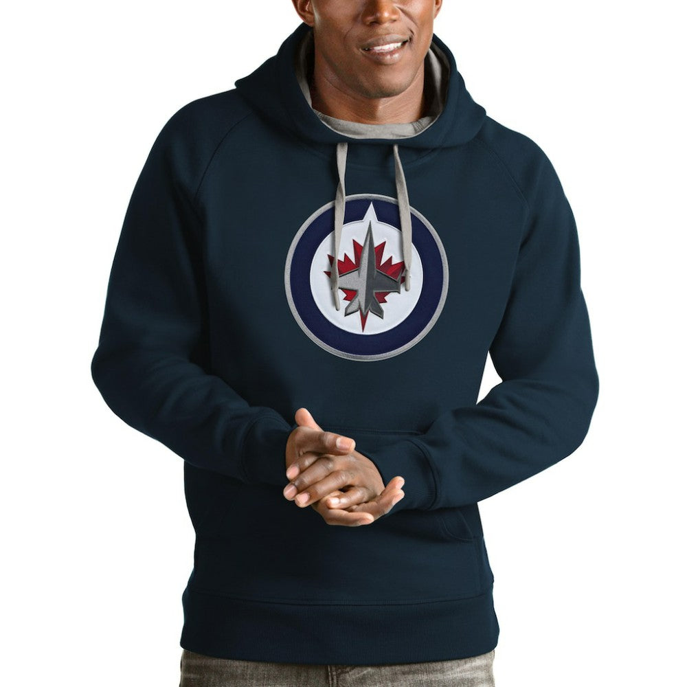 Winnipeg Jets Antigua Logo Victory Pullover Hoodie -  NHL Hoodies