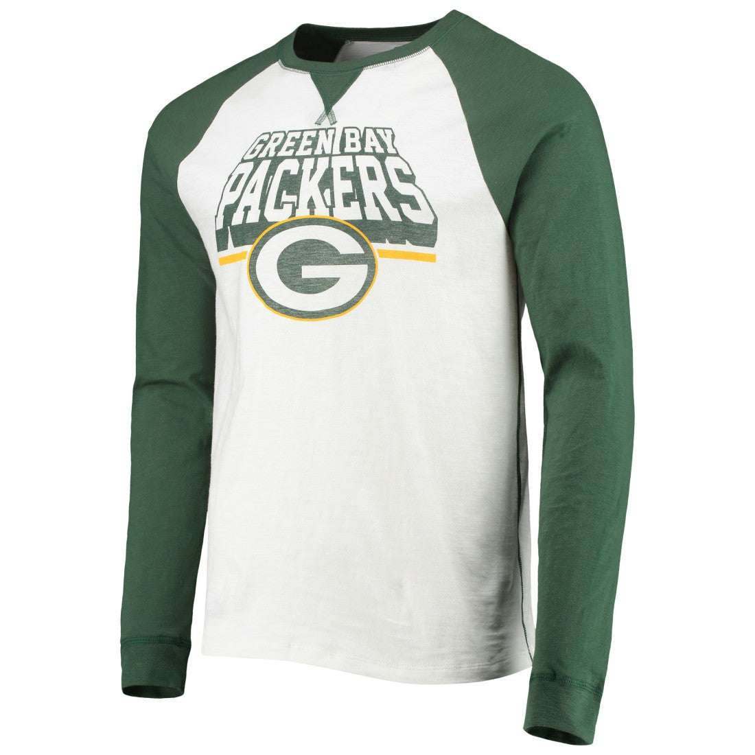 Green Bay Packers Junk Food Colorblock Raglan Long Sleeve T-Shirt | NFL US