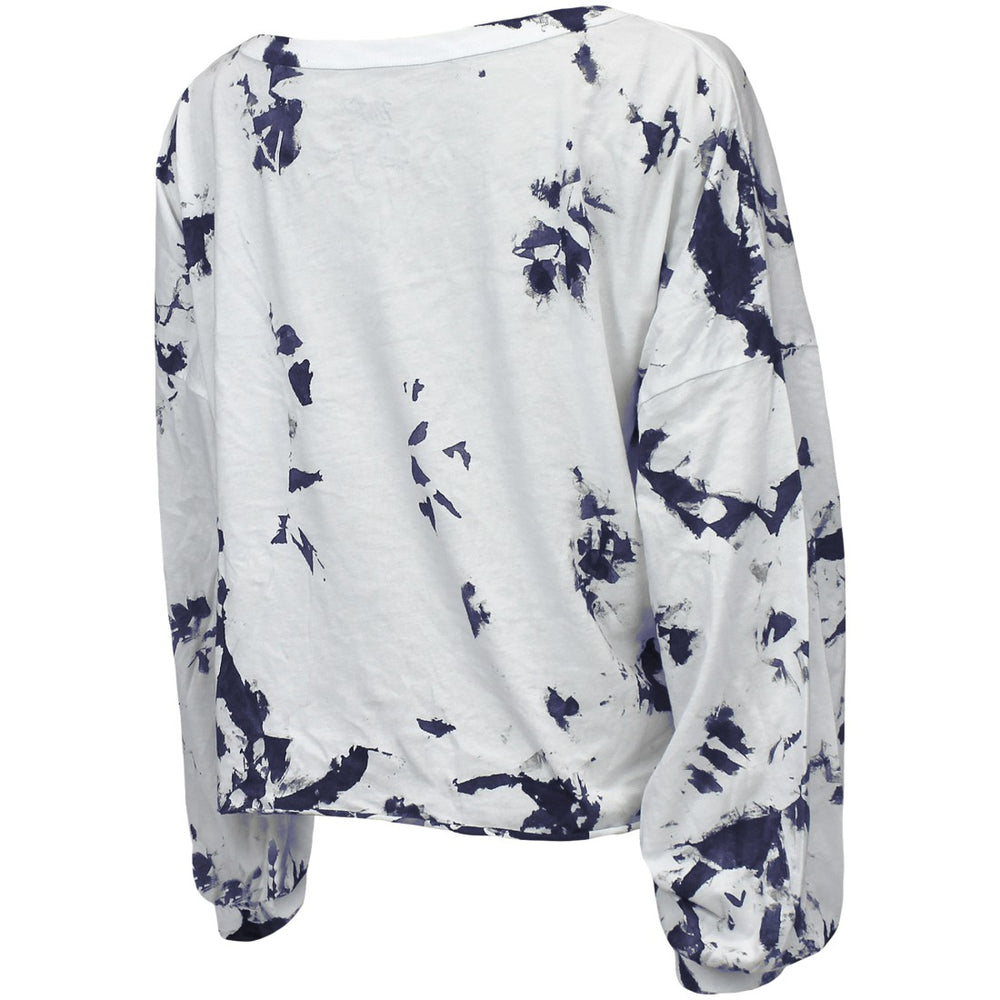 Tennessee Titans Majestic Threads Women's Off-Shoulder Tie-Dye V-Neck Long Sleeve T-Shirt | NFL Hot