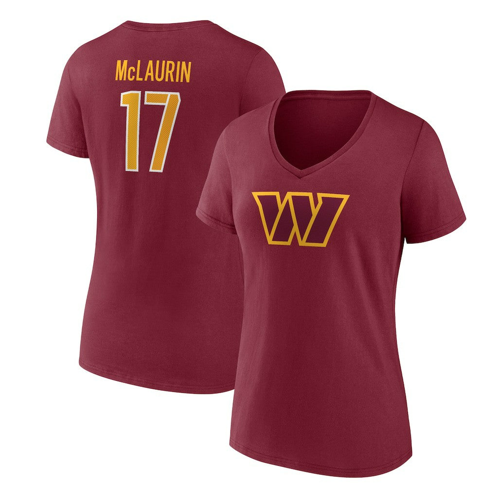 Washington Commanders Terry McLaurin  Women's Player Icon Name & Number V-Neck T-Shirt | NFL US
