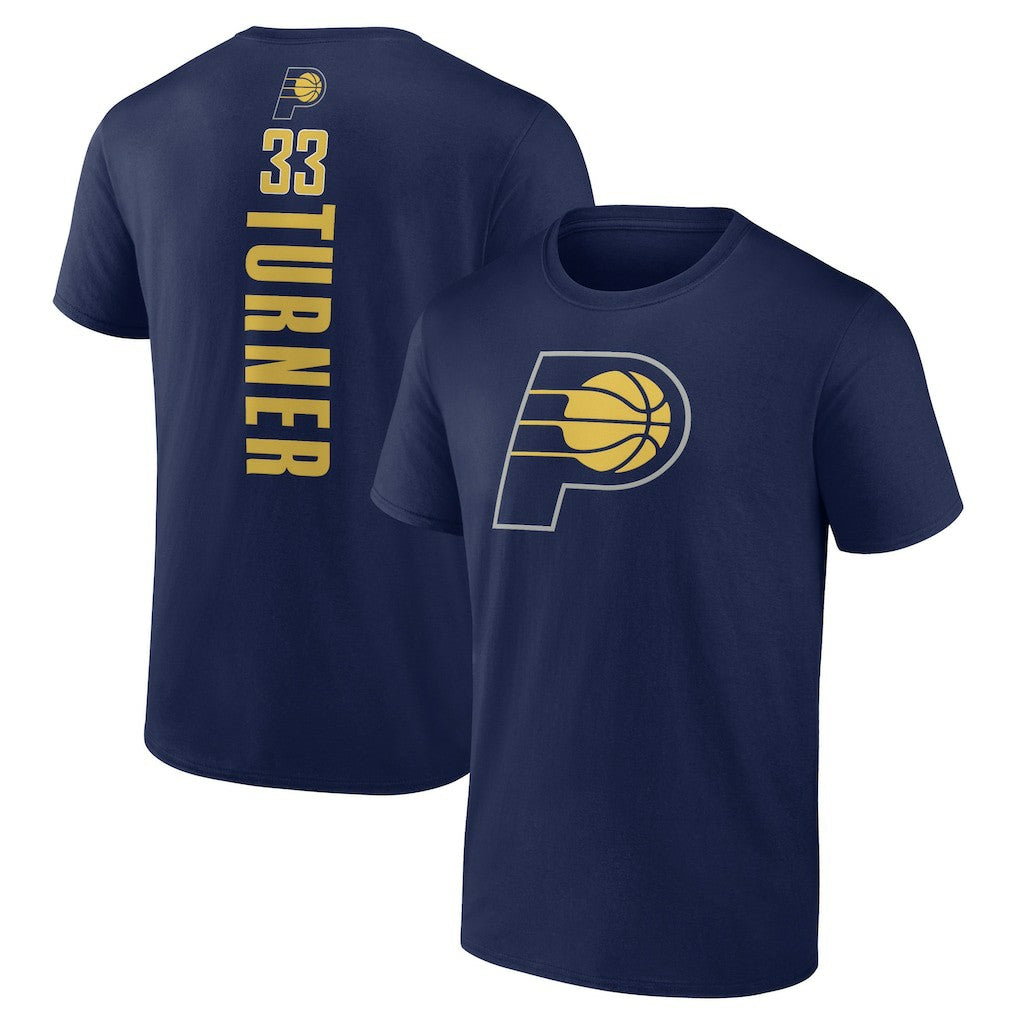 Navy Myles Turner Indiana Pacers Playmaker Name & Number T-Shirt | NBA