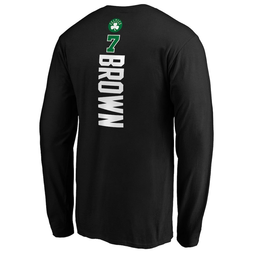 Black Jaylen Brown Boston Celtics Playmaker Name & Number Long Sleeve T-Shirt | NBA