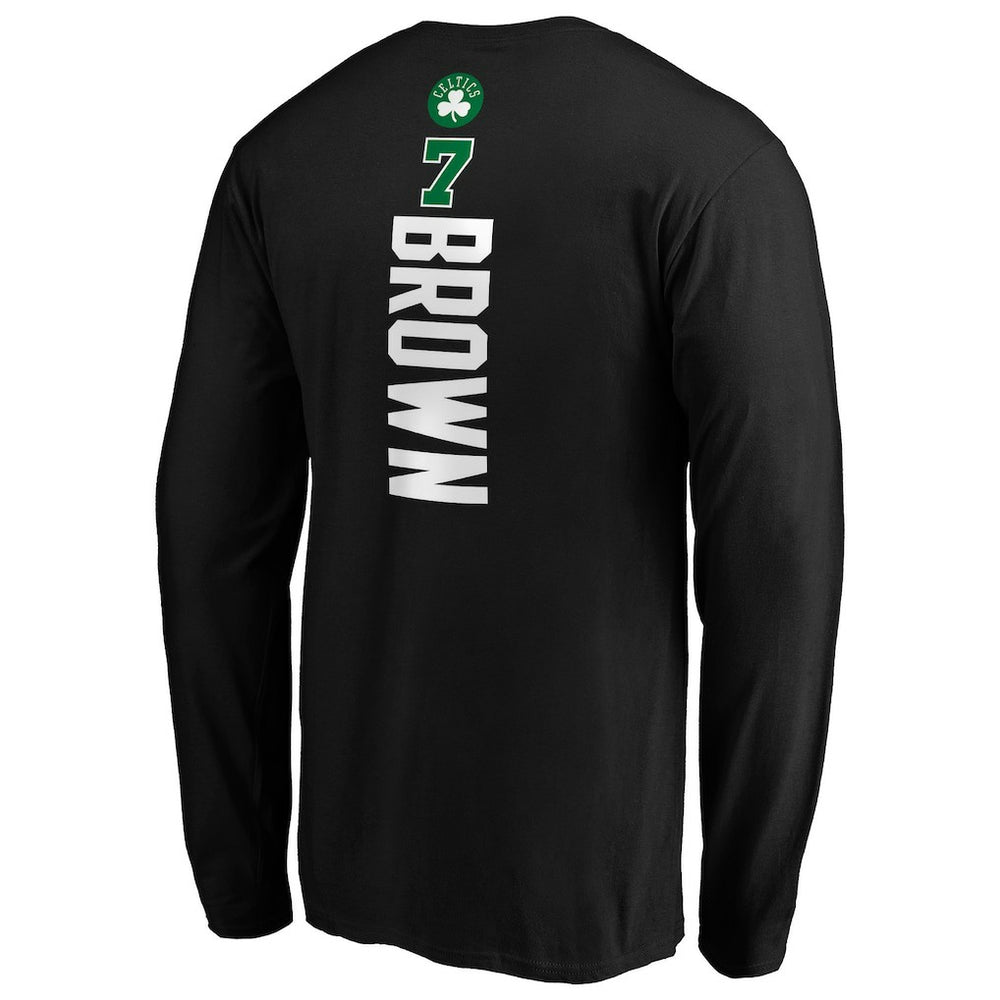 Black Jaylen Brown Boston Celtics Playmaker Name & Number Long Sleeve T-Shirt | NBA