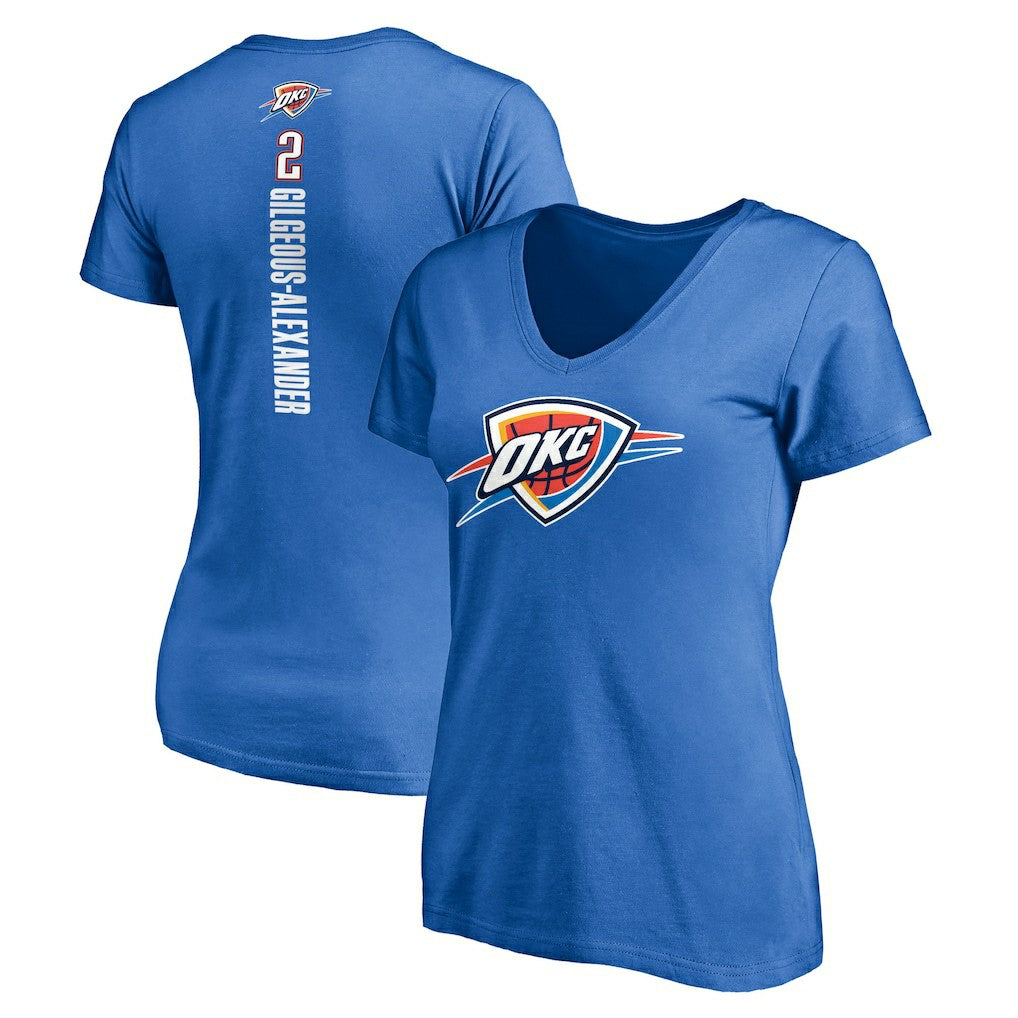 Blue Shai Gilgeous-Alexander Oklahoma City Thunder Women's Playmaker Name & Number V-Neck T-Shirt | NBA