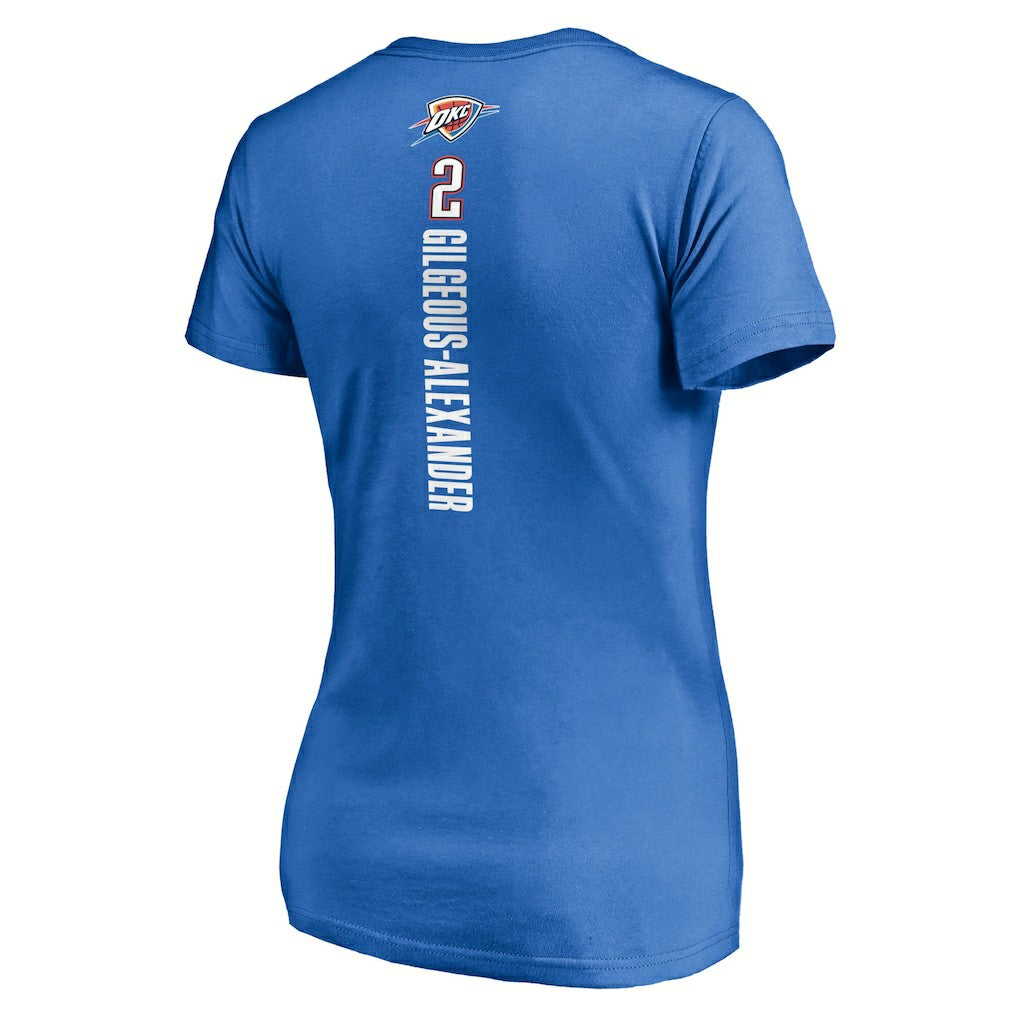 Blue Shai Gilgeous-Alexander Oklahoma City Thunder Women's Playmaker Name & Number V-Neck T-Shirt | NBA
