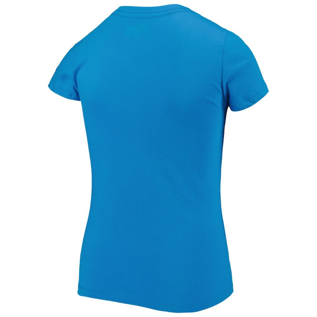 Carolina Panthers Girls Youth Reverse Sequin Wordmark V-Neck T-Shirt | NFL Outlet