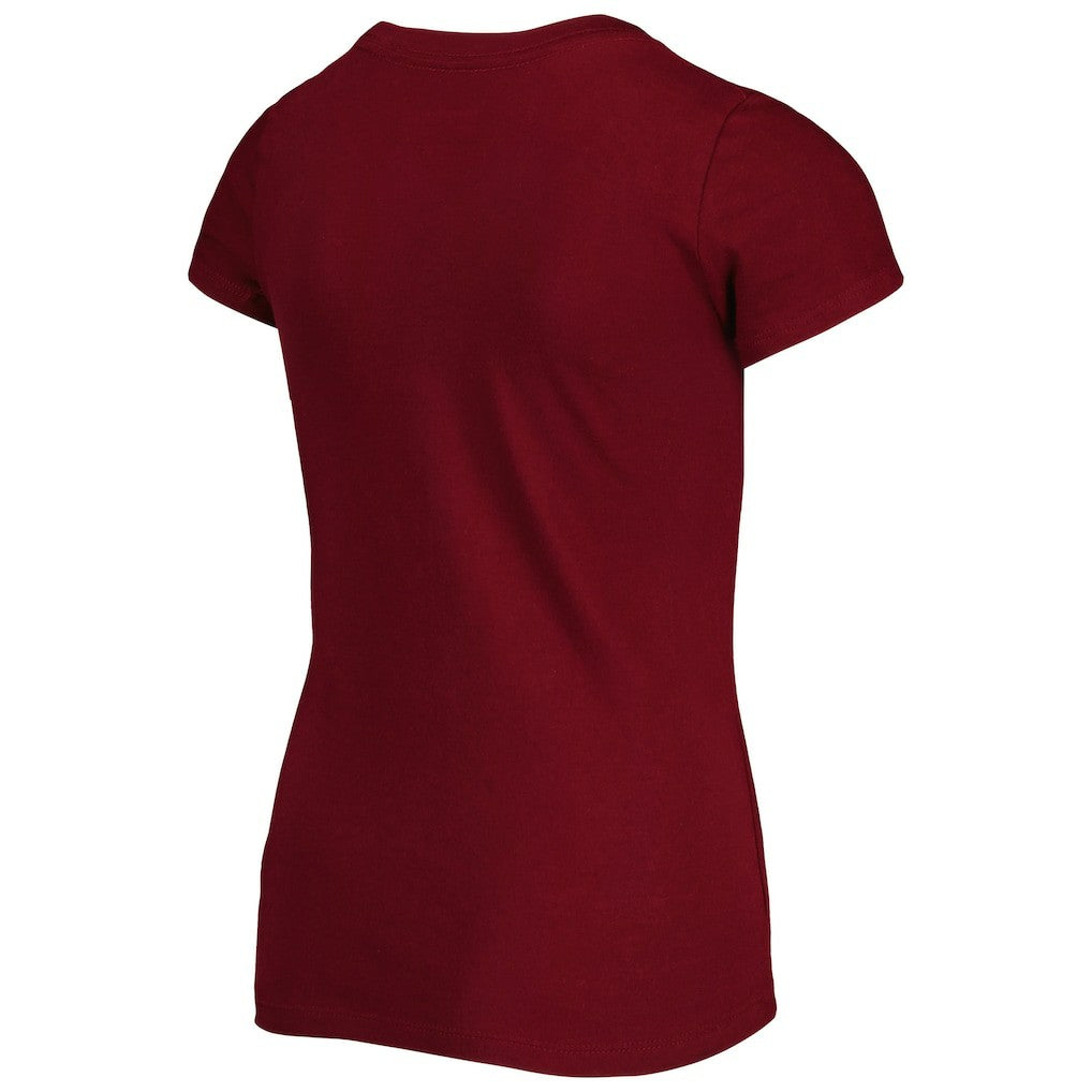 Washington Commanders Girls Youth Reverse Sequin Wordmark V-Neck T-Shirt | NFL New