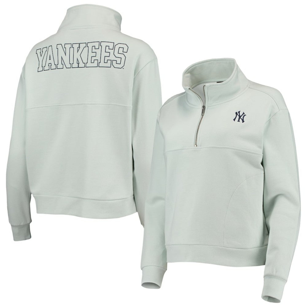 New York Yankees The Wild Collective Women's Two-Hit Quarter-Zip Pullover Top - MLB Pullover