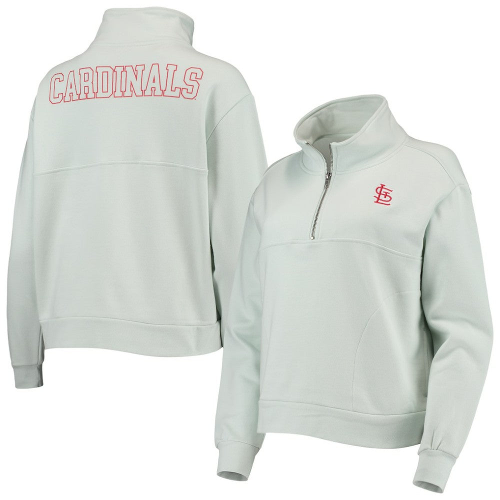 St. Louis Cardinals The Wild Collective Women's Two-Hit Quarter-Zip Pullover Top - MLB Pullover