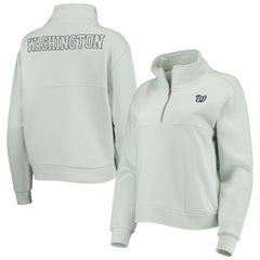 Washington Nationals The Wild Collective Women's Two-Hit Quarter-Zip Pullover Top - MLB Pullover