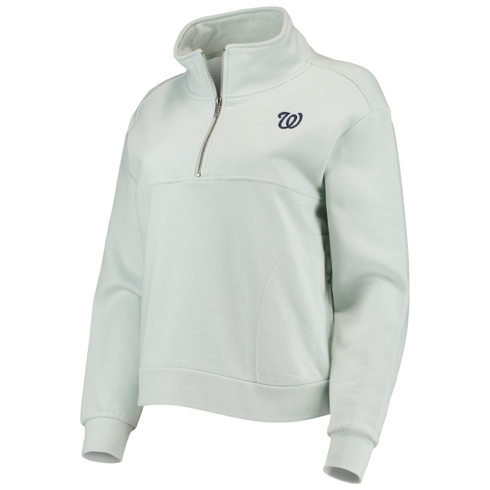 Washington Nationals The Wild Collective Women's Two-Hit Quarter-Zip Pullover Top - MLB Pullover