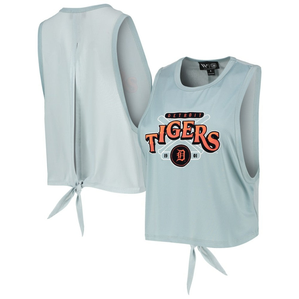 Detroit Tigers The Wild Collective Women's Open Back Twist-Tie Tank Top - MLB Tanks