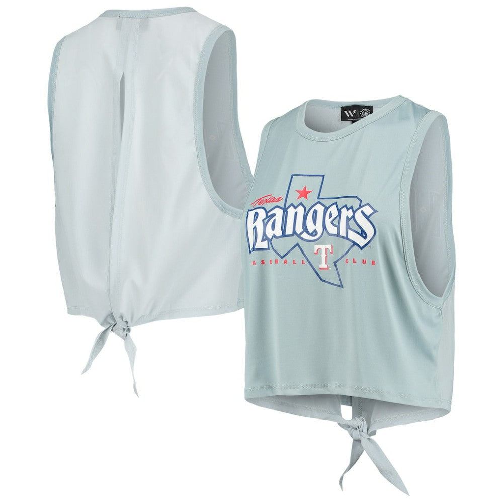 Texas Rangers The Wild Collective Women's Open Back Twist-Tie Tank Top - MLB Tanks