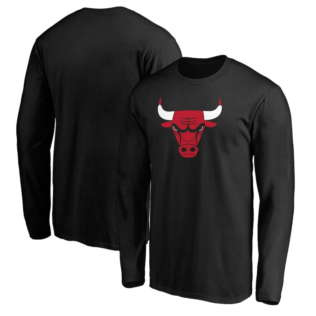 Black Chicago Bulls Primary Team Logo Long Sleeve T-Shirt sale | NBA