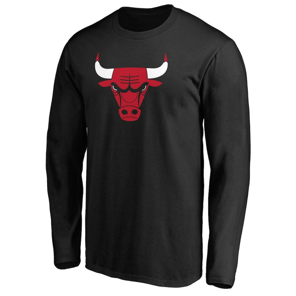 Black Chicago Bulls Primary Team Logo Long Sleeve T-Shirt sale | NBA