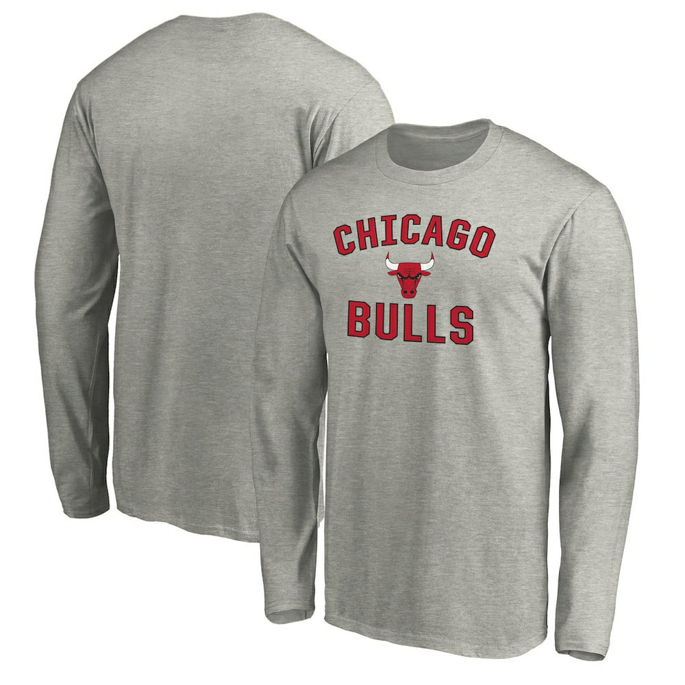 Heathered Gray Chicago Bulls Victory Arch Long Sleeve T-Shirt sale | NBA