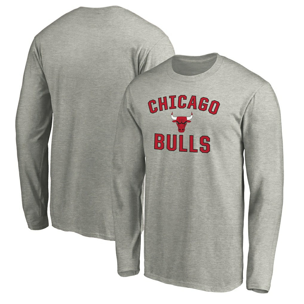 Heathered Gray Chicago Bulls Victory Arch Long Sleeve T-Shirt sale | NBA
